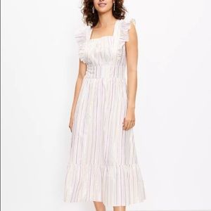 NEW! Loft Shimmer Stripe Back Cut-Out Dress